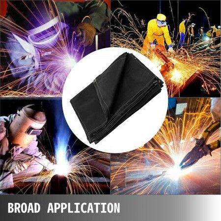 6 x 10 Ft Welding Blanket Black Fiberglass Blanket Portable Fiberglass Fire Retardant Blanket Welding Mat Welding Fireproof Thermal Resistant Insulation