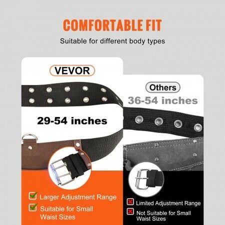 Tool Belt Carpenter Construction Tool Pouch 13 Pockets 73.6-137.2 cm Waist