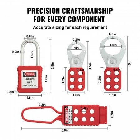 Electrical Lockout Tagout Kit 26 PCS Safety Loto Kit Includes Padlocks Hasps Tags Nylon Ties and Carrying Bag Lockout Tagout Safety Tools