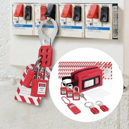 Electrical Lockout Tagout Kit 26 PCS Safety Loto Kit Includes Padlocks Hasps Tags Nylon Ties and Carrying Bag Lockout Tagout Safety Tools