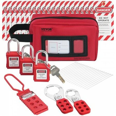 Electrical Lockout Tagout Kit 26 PCS Safety Loto Kit Includes Padlocks Hasps Tags Nylon Ties and Carrying Bag Lockout Tagout Safety Tools