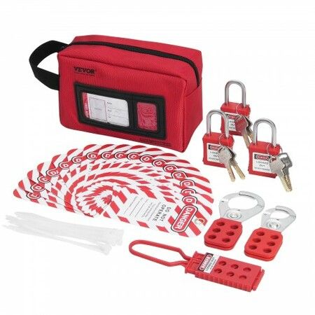 Electrical Lockout Tagout Kit 26 PCS Safety Loto Kit Includes Padlocks Hasps Tags Nylon Ties and Carrying Bag Lockout Tagout Safety Tools