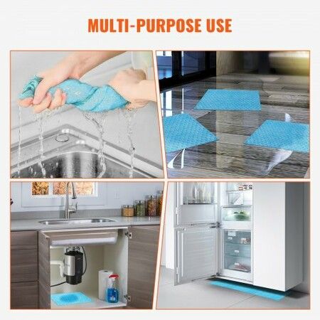 Spill Absorbent Pads Water Absorbing Mat Pad in Dispenser Box 6 Gal Capacity 15" L x19" W Polypropylene Absorbent Pad for Water 30 pcs per Box