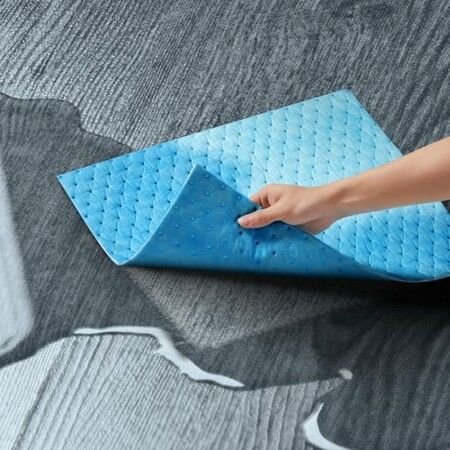 Spill Absorbent Pads Water Absorbing Mat Pad in Dispenser Box 6 Gal Capacity 15" L x19" W Polypropylene Absorbent Pad for Water 30 pcs per Box