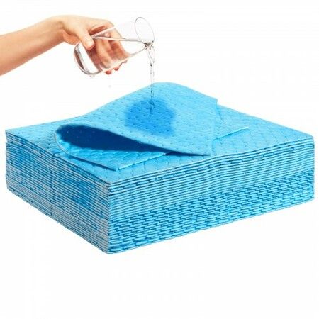 Spill Absorbent Pads Water Absorbing Mat Pad in Dispenser Box 6 Gal Capacity 15" L x19" W Polypropylene Absorbent Pad for Water 30 pcs per Box