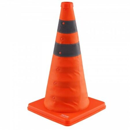 Safety Cones 2 Pack 18 inch Collapsible Traffic Cones Construction Cones with Reflective Collars Wide Base and A Storage Bag for Traffic Control Driving