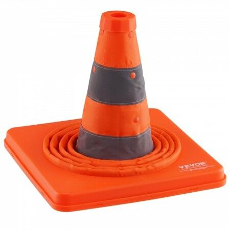 Safety Cones 2 Pack 18 inch Collapsible Traffic Cones Construction Cones with Reflective Collars Wide Base and A Storage Bag for Traffic Control Driving