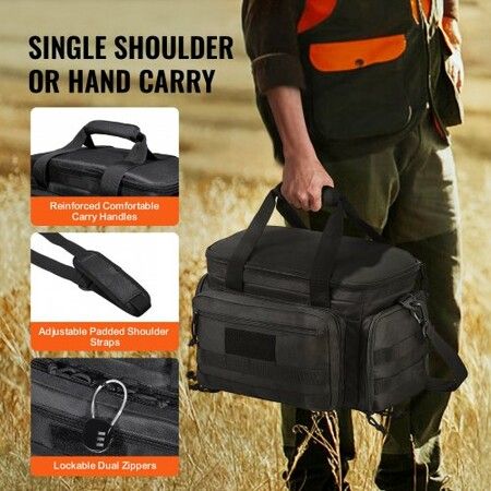 Soft Pistol Case for 4 Pistols Handgun Bag Outdoor Hunting Shooting Black