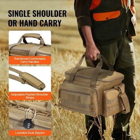 Soft Pistol Case for 4 Pistols Handgun Bag Outdoor Hunting Shooting Brown