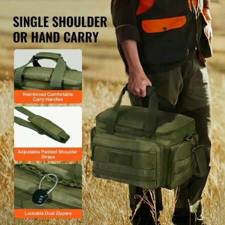 Soft Pistol Case for 4 Pistols Handgun Bag Outdoor Hunting Shooting Green