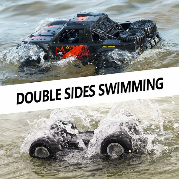 1:16 Amphibious Remote Control Car, 4WD Monster Truck Toys All Terrain, Rc Cars for Men Women，6 Up Year Old Boy or Girl Gifts, Christmas Toys, Orange