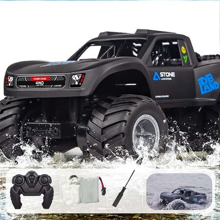 1:16 Amphibious Remote Control Car, 4WD Monster Truck Toys All Terrain, Rc Cars for Men Women，6 Up Year Old Boy or Girl Gifts, Christmas Toys, Blue