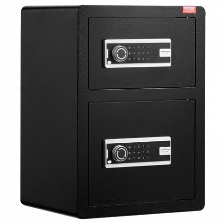 Double Door 3.5 cu.ft Safe Box with Key Lock Password Fireproof Bag Black