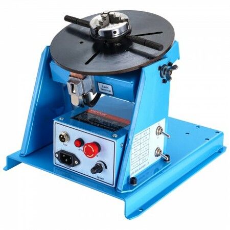 Rotary Welding Positioner 10KG 0-90 degree Welding Positioning Turntable Table w/ 8.1 Inch 3-Jaw Lathe Chuck 1-12 RPM 20W Portable Welder Positioning