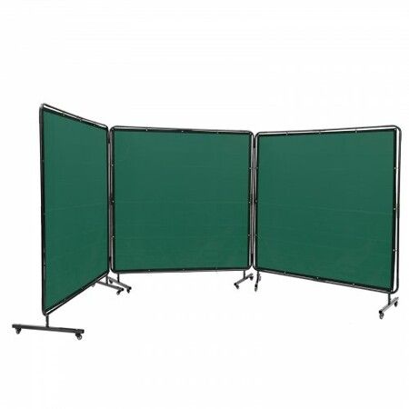 Welding Screen with Frame 3 Panel 6' x 6' Welding Curtain Screen 12 Wheels