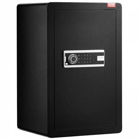 Single Door 4.0 cu.ft Safe Box with Key Lock & Password LED Light Black