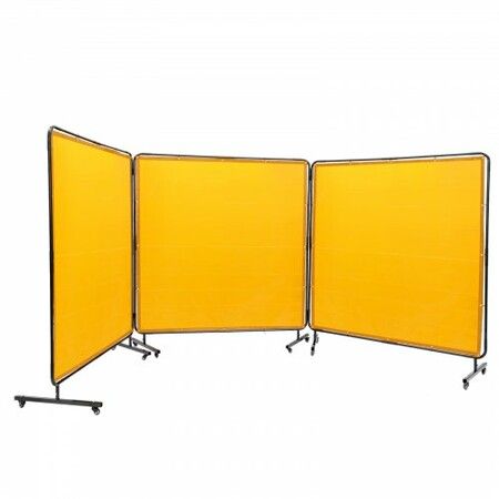 Welding Screen with Frame 3 Panel 6' x 6' Welding Curtain Screen 12 Wheels