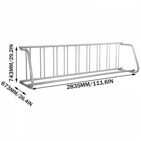 Floor Bike Rack 9 Holders Single-side Storage Stand For Garage Street Yard