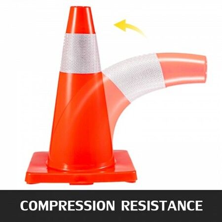 20Pack 18\" Traffic Cones Safety Road Parking Cones PVC Base Orange Traffic Cone with Reflective Collars Hazard Construction Cones for Home Traffic Parking