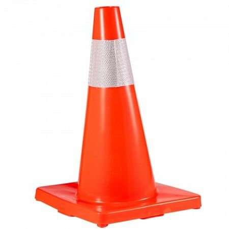 20Pack 18\" Traffic Cones Safety Road Parking Cones PVC Base Orange Traffic Cone with Reflective Collars Hazard Construction Cones for Home Traffic Parking