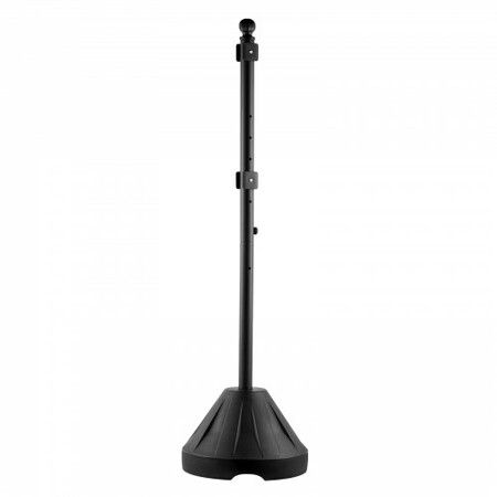 Cast Iron Sign Post 5 ft Portable U-Channel Sign Stand with Wheels Black