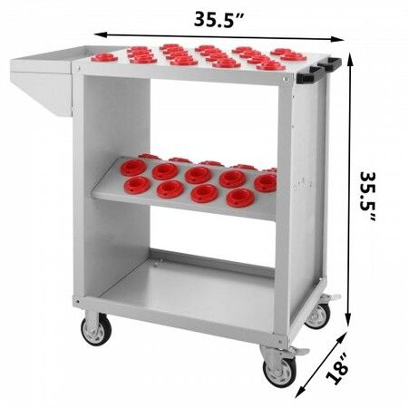 Tool Cart 40 Taper Tool Holder CNC Tool Cart 36 Capacity CAT40 BT40 Service Carts with Wheels Heavy Duty (BT40 36 Capacity)