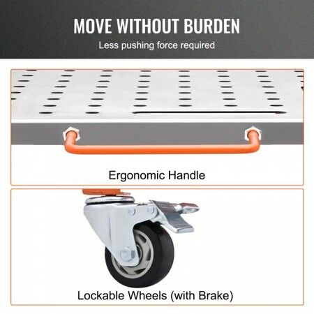 36" x 18" Welding Table 1200lbs Load Capacity Steel Welding Workbench Table on Wheels Portable Work Bench with Braking Lockable Casters 4 Tool Slots