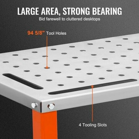 36" x 18" Welding Table 1200lbs Load Capacity Steel Welding Workbench Table on Wheels Portable Work Bench with Braking Lockable Casters 4 Tool Slots