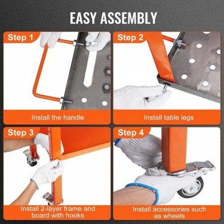 36" x 18" Welding Table 1200lbs Load Capacity Steel Welding Workbench Table on Wheels Portable Work Bench with Braking Lockable Casters 4 Tool Slots
