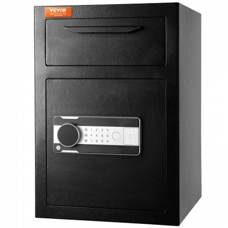 2.5 Cub Depository Safe Deposit Safe with Drop Slot Electronic Code Lock and 2 Emergency Keys 20.27''x13.97''x13.97'' Business Drop Slot Safe for Cash Mail