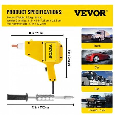 Stud Welder Kit 1600A Stud Welder Dent Repair Kit 800VA Spot Welder Stud Welder Stud Kit with Complete Accessories Dent Welder Repair