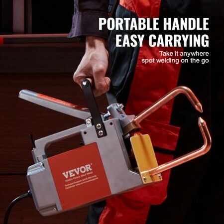 Portable Spot Welder 1/8-inch Thick Spot Welder Machine with 8KVA Input Capacity Handheld Welding Tip Gun Metal Sheet Spot Welding Machine