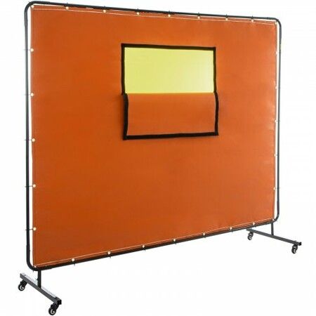 Welding Curtain Welding Screen Frame 6' x 8' Fiberglass w/ Casters Yellow