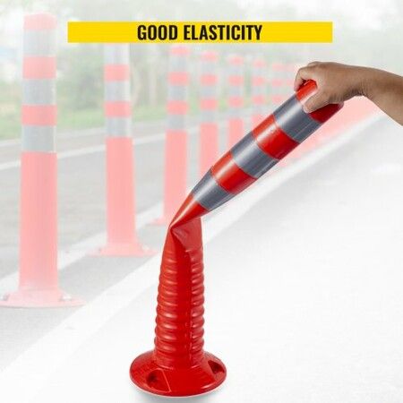 Traffic Delineator Posts Flexible Channelizer Cone 30" Spring Post 6PCS