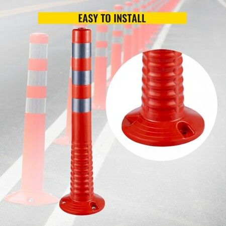 Traffic Delineator Posts Flexible Channelizer Cone 30" Spring Post 6PCS