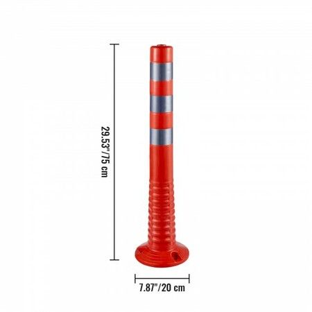 Traffic Delineator Posts Flexible Channelizer Cone 30" Spring Post 6PCS