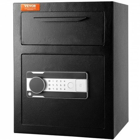 1.7 Cub Depository Safe Deposit Safe with Drop Slot Electronic Code Lock and 2 Emergency Keys 17.71'' x 13.77'' x 13.77'' Business Drop Slot Safe