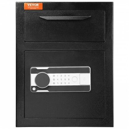 1.7 Cub Depository Safe Deposit Safe with Drop Slot Electronic Code Lock and 2 Emergency Keys 17.71'' x 13.77'' x 13.77'' Business Drop Slot Safe