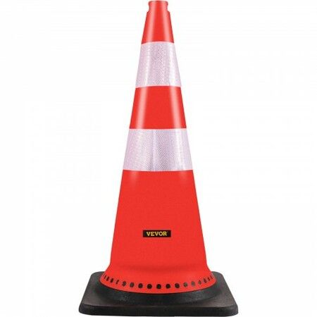 Safety Cones 8 x 30" Traffic Cones PVC Orange Construction Cones Reflective Collars Traffic Cones with Black Weighted Base Used for Driveway Road