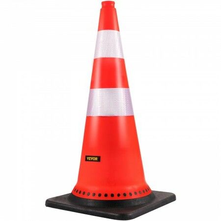 Safety Cones 8 x 30" Traffic Cones PVC Orange Construction Cones Reflective Collars Traffic Cones with Black Weighted Base Used for Driveway Road