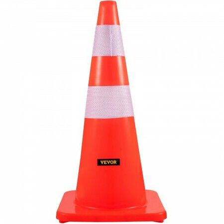 Safety Cones 28 in/73 cm Height 10 PCS PVC Orange Traffic Cone with 2 Reflective Collars and Weighted Base Used for Traffic Control Driveway Road Parking