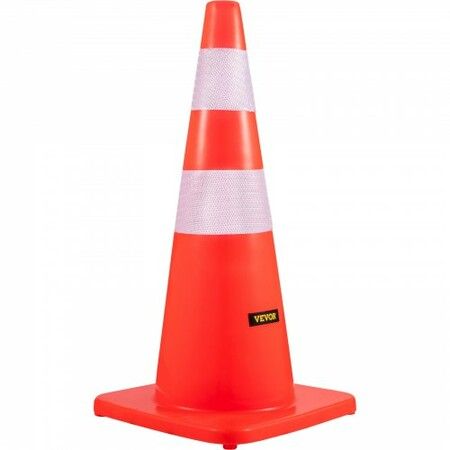 Safety Cones 28 in/73 cm Height 10 PCS PVC Orange Traffic Cone with 2 Reflective Collars and Weighted Base Used for Traffic Control Driveway Road Parking