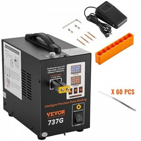 Spot Welder 737G Pulse Spot Welder Portable High-Power Welding Machine Soldering Station with 2 Welding Modes and LED Lighting for 0.12mm Pure Nickel