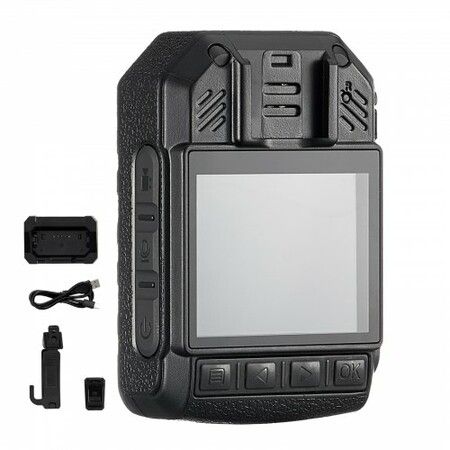 1440P HD Police Body Camera 64GB Body Cam with Audio Video Recording Picture Built-in 3500 mAh Battery 2.0" LCD Infrared Night Vision Waterproof GPS Cam