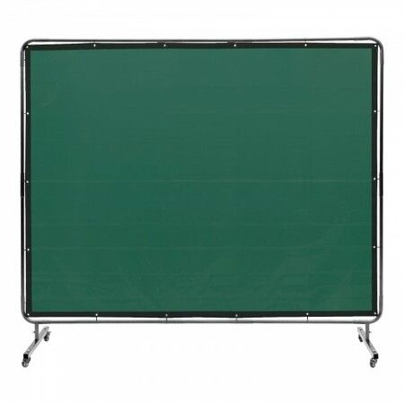 Welding Screen with Frame 6' x 8' Welding Curtain Screen on 4 Wheels Green