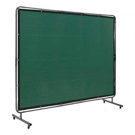 Welding Screen with Frame 6' x 8' Welding Curtain Screen on 4 Wheels Green