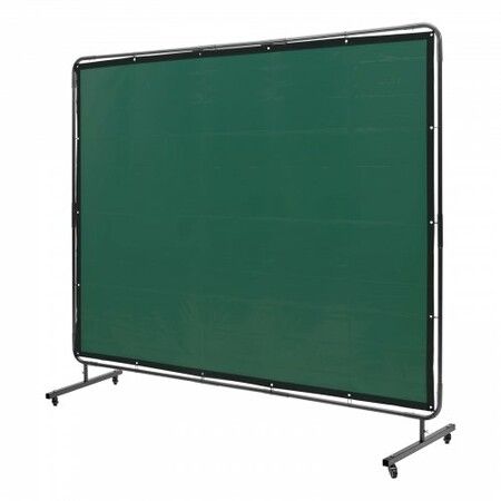 Welding Screen with Frame 6' x 8' Welding Curtain Screen on 4 Wheels Green