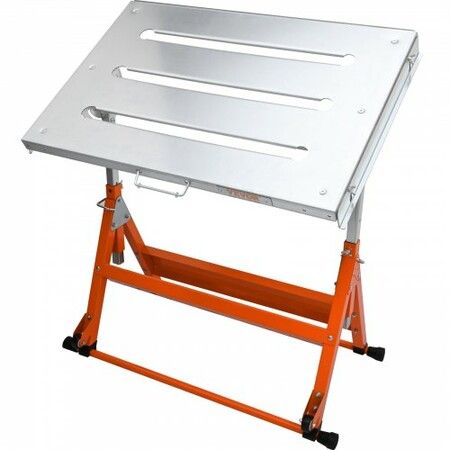 Welding Table 30" x 20" 400lbs Load Capacity Steel Welding Workbench Table on Wheels Folding Work Bench with Three 1.1" Slot 3 Tilt Angles Adjustable