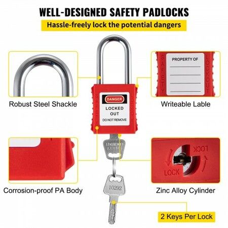 58 PCS Lockout Tagout Kits Electrical Safety Loto Kit Includes Padlocks Lockout Station Hasp Tags & Zip Ties Lockout Tagout Safety Tools