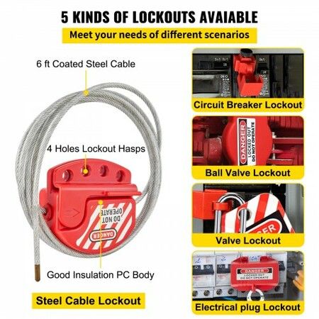 42 PCS Lockout Tagout Kits Electrical Loto Kit for Electrical Risk Removal